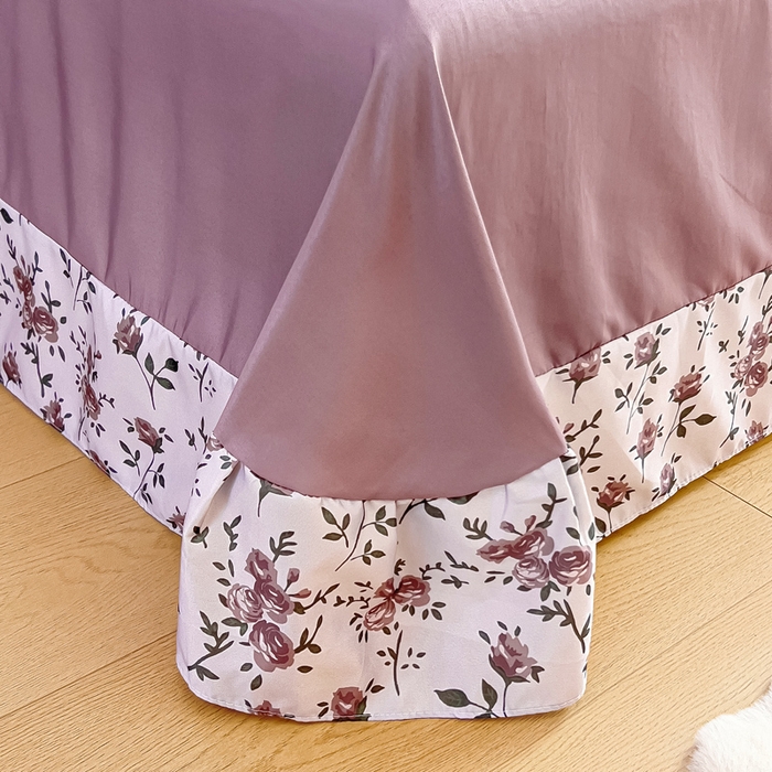 91家纺网 家纺一手货源 找家纺 找底底家纺 2025新款60S水洗天丝夏被夏凉被空调被床裙四件套 满园芬芳