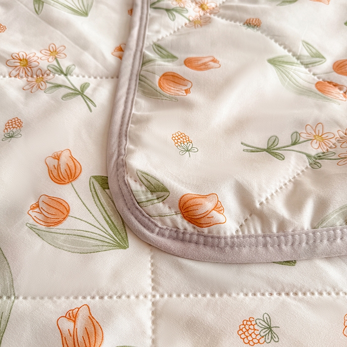 91家纺网 家纺一手货源 找家纺 薇玛仕 2025新款印花款小清新超声波大豆夏凉被空调被 郁金花开