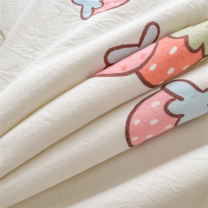 91家纺网 家纺一手货源 找家纺 美梦里 2025新款A类水洗棉棉花夏被 夏凉被空调被 小草莓