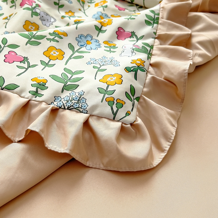 91家纺网 家纺一手货源 找家纺 找底底家纺 2025新款60S水洗天丝夏被夏凉被空调被床裙四件套 田园牧歌