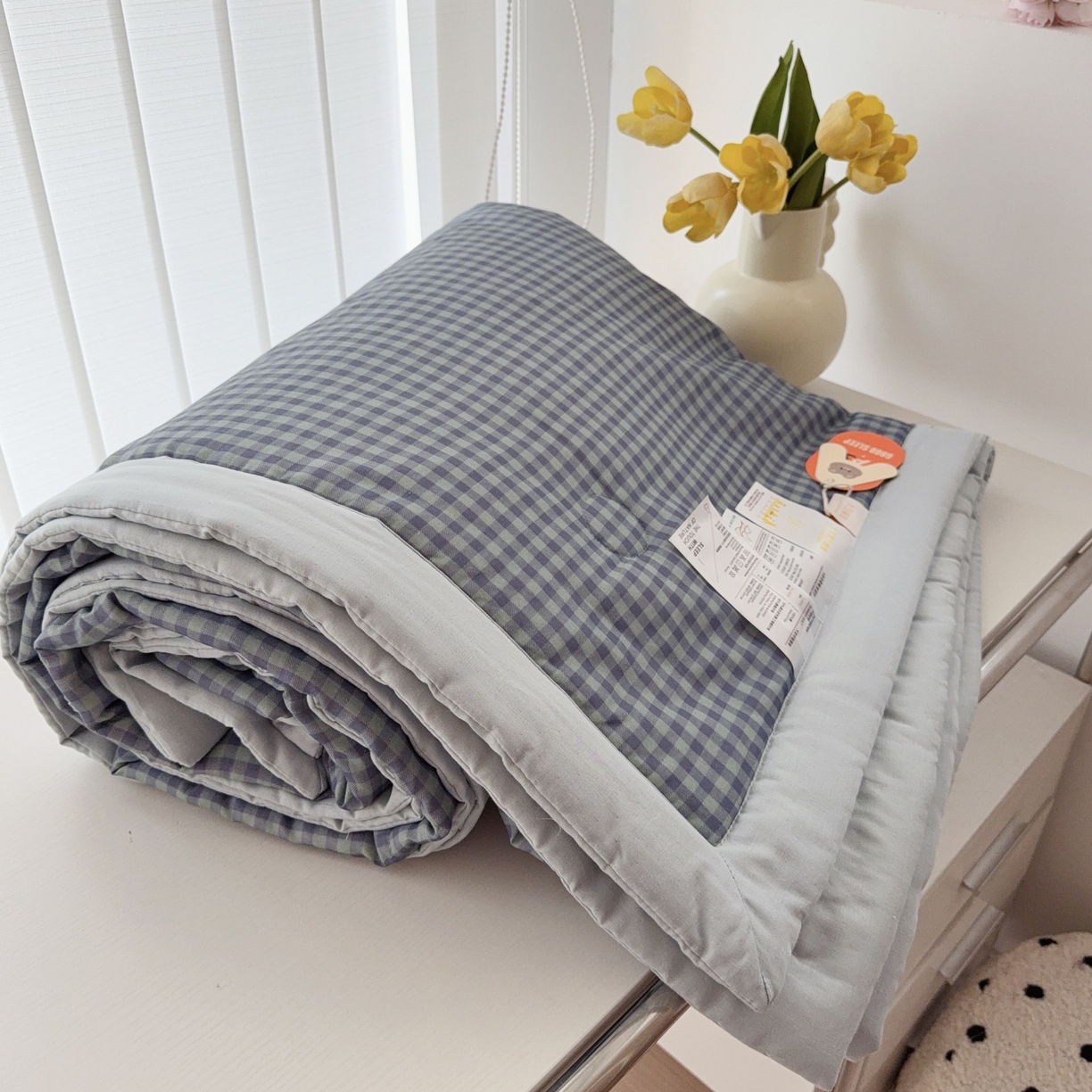 91家纺网 家纺一手货源 找家纺 于果 2025新款全棉双层纱夏被四件套 牛津绅士