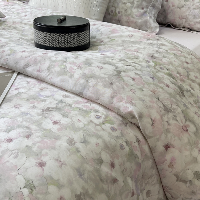 91家纺网 家纺一手货源 找家纺 莱豫2025新款50支莱赛尔天丝四件套 茉雅紫