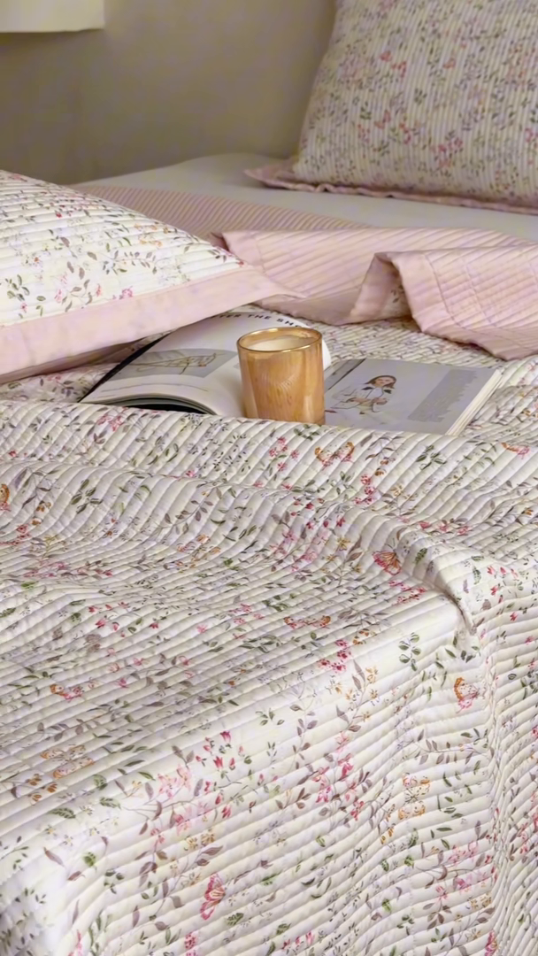 91家纺网 家纺一手货源 找家纺 黛舒家居2025新款天丝水洗印花夏被床盖三件套 吟禾暮