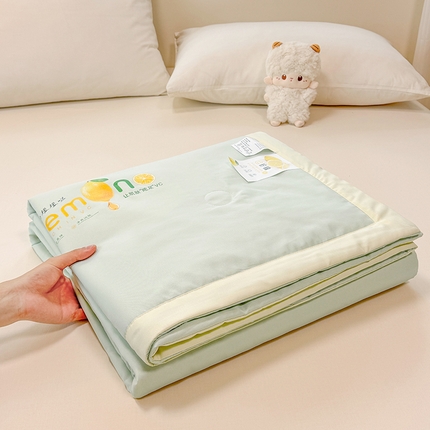 帕芬鸟家纺 2025新款柠檬夏被 柠檬-薄荷绿