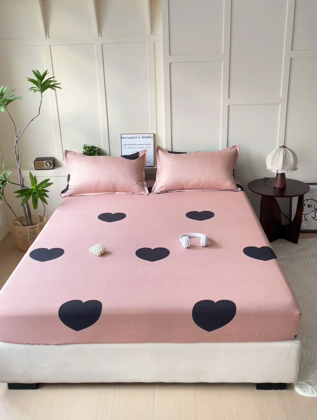 91家纺网 家纺一手货源 找家纺 朵朵家纺 2025新款亲肤棉芦荟棉床笠单床笠，磨毛床笠，印花床笠（可定制尺寸 ） 比心