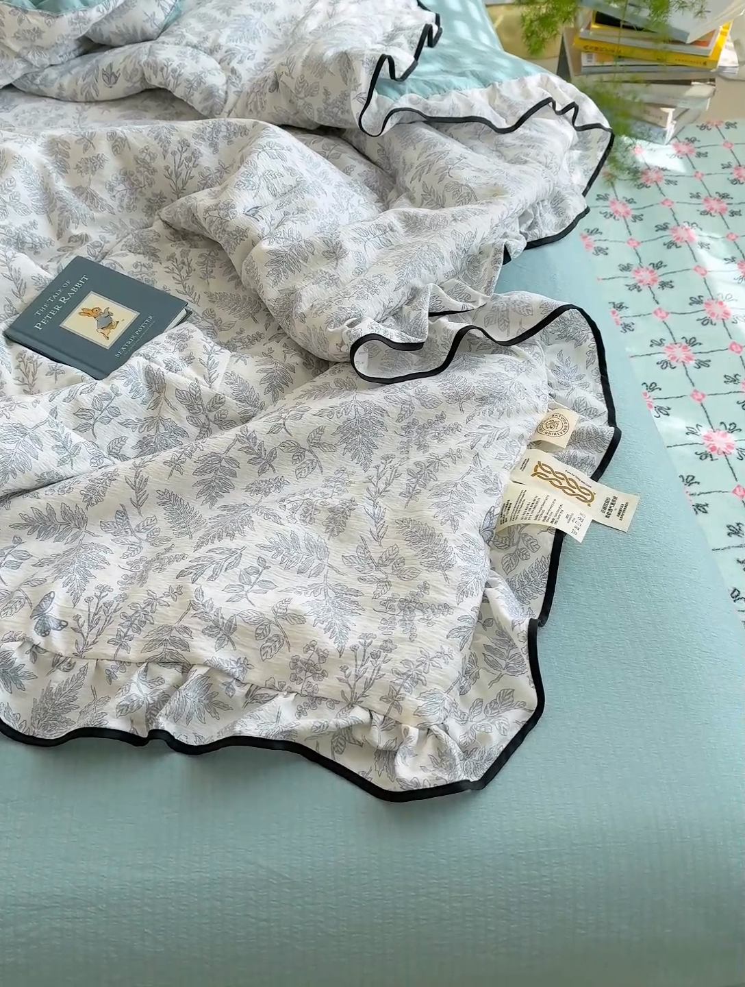 91家纺网 家纺一手货源 找家纺 慕尚 2025新款云感棉花边夏凉被空调被 蝶恋