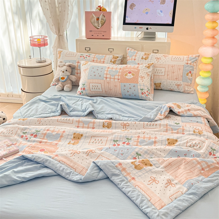 91家纺网 家纺一手货源 找家纺 美梦里 2025新款A类水洗棉棉花夏被 夏凉被空调被 萌宠派对