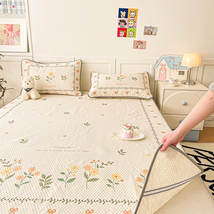 91家纺网 家纺一手货源 找家纺 川悦生活 2025新款大版冰豆豆凉豆豆凉席 春之少女