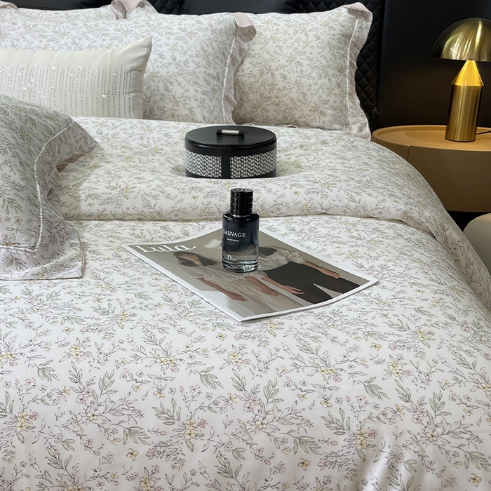 91家纺网 家纺一手货源 找家纺 莱豫2025新款50支莱赛尔天丝四件套 花黛米