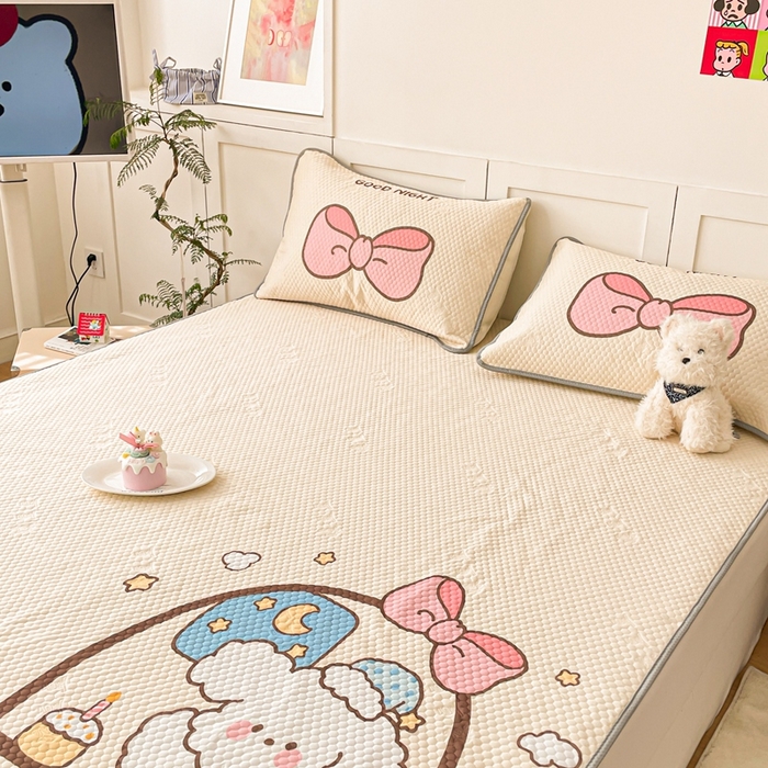 91家纺网 家纺一手货源 找家纺 川悦生活 2025新款大版冰豆豆凉豆豆凉席 奶糕作坊