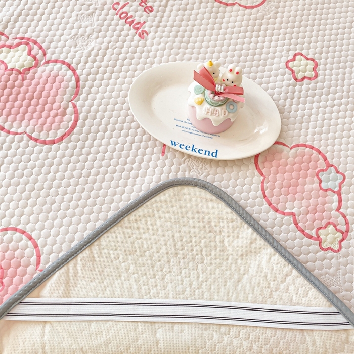 91家纺网 家纺一手货源 找家纺 川悦生活 2025新款大版冰豆豆凉豆豆凉席 粉星星