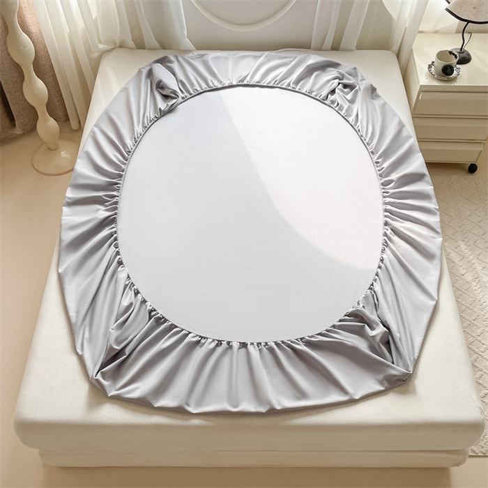 91家纺网 家纺一手货源 找家纺 布卢姆床垫 2025新款全棉烫画全棉老粗布床笠 棉朵-浅灰