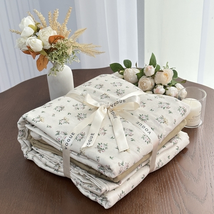 黛馨家居2025新款全棉A类小清新双层纱四件套-系列二 复古艾莉