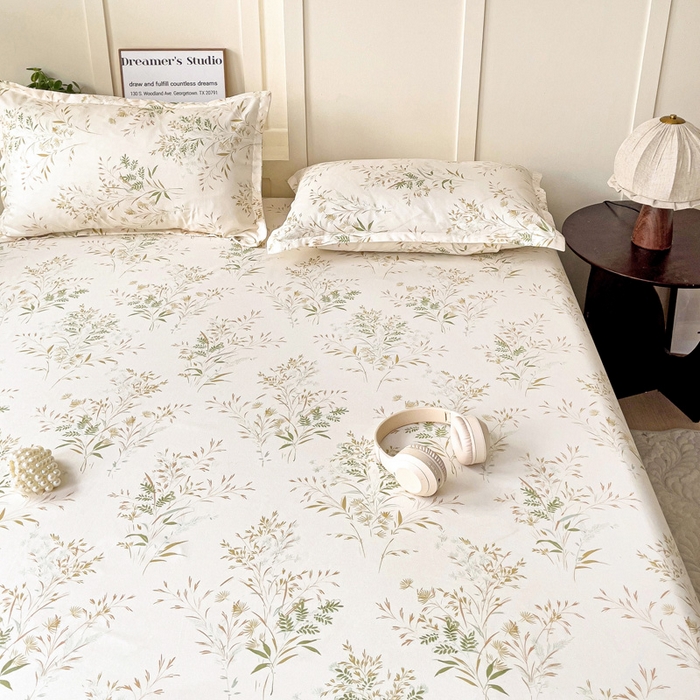 91家纺网 家纺一手货源 找家纺 朵朵家纺 2025新款亲肤棉芦荟棉床笠单床笠，磨毛床笠，印花床笠（可定制尺寸 ） 仙草