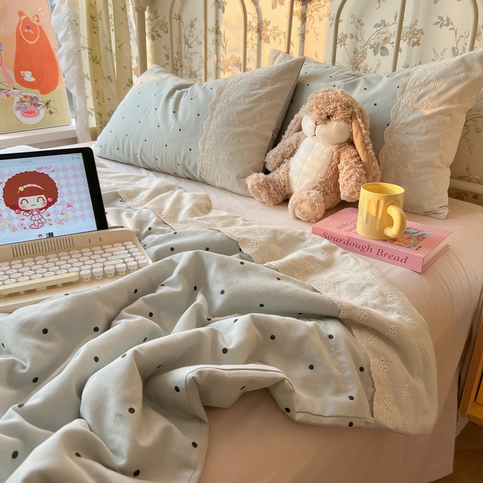 91家纺网 家纺一手货源 找家纺 （总）盼季家纺 新款夏季夏天蕾丝花边大豆纤维被夏凉被床单四件套空调被