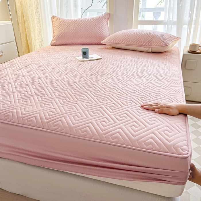 91家纺网 家纺一手货源 找家纺 （总）卡伦家纺 2025新款水洗棉磨毛防水夹棉床笠