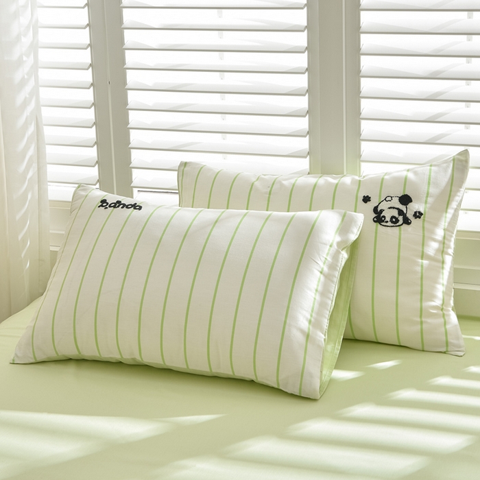 91家纺网 家纺一手货源 找家纺 乐窝家纺仓储 2025新款全棉纯棉毛巾绣四件套 熊猫乐园