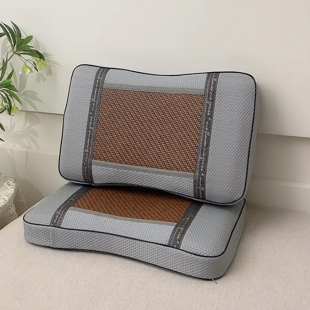 91家纺网 家纺一手货源 找家纺 纽乐家纺 2025夏季夏凉凉席枕芯冰丝冰藤护颈椎记忆棉枕头助睡眠冰藤枕头枕芯 冰丝冰藤记忆枕-棕色 35x55cm/只