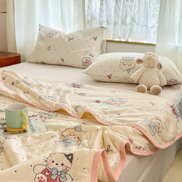 91家纺网 家纺一手货源 找家纺 葡萄家 2025新款A类母婴级大豆纤维牛奶丝针织棉夏凉被空调被-系列二 生日派对