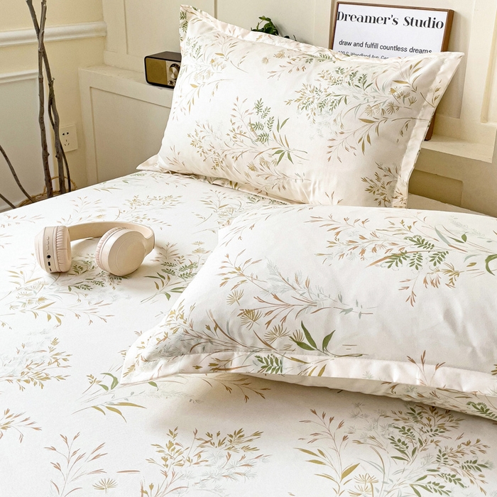 91家纺网 家纺一手货源 找家纺 朵朵家纺 2025新款亲肤棉芦荟棉床笠单床笠，磨毛床笠，印花床笠（可定制尺寸 ） 仙草