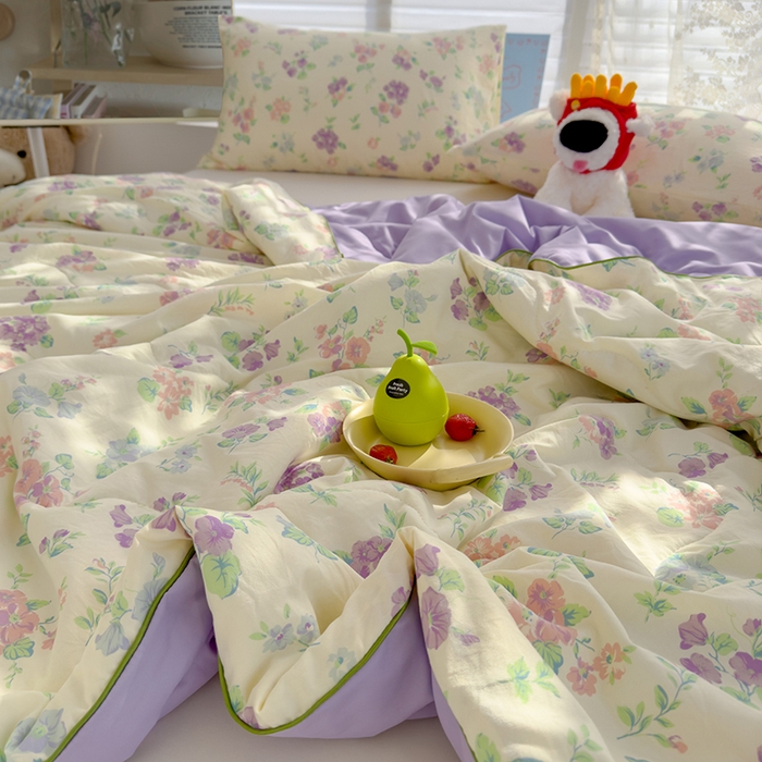 91家纺网 家纺一手货源 找家纺 美派工厂店2025新款水洗邹邹纱夏被 流心奶糕