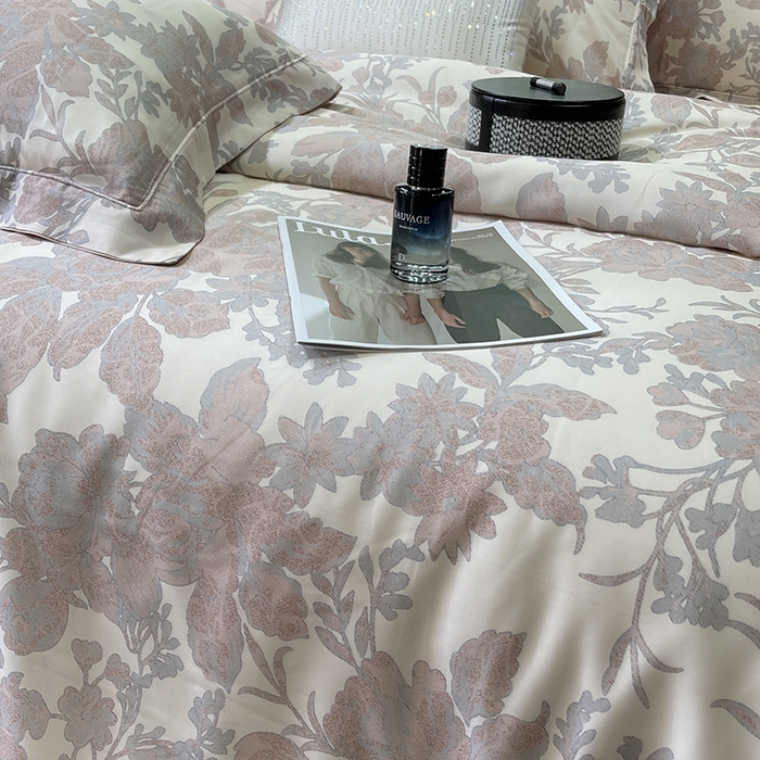 91家纺网 家纺一手货源 找家纺 莱豫2025新款50支莱赛尔天丝四件套 梦甜粉