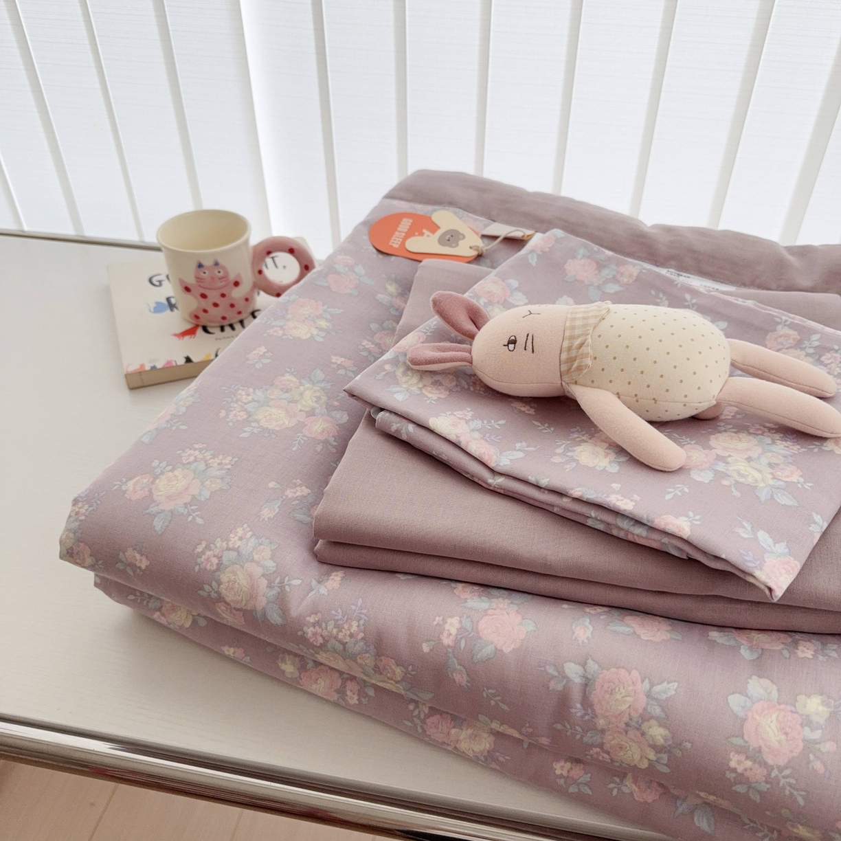 91家纺网 家纺一手货源 找家纺 于果 2025新款全棉双层纱夏被四件套 紫萱