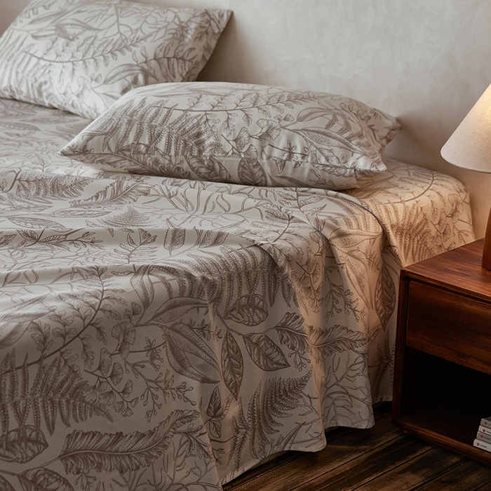 91家纺网 家纺一手货源 找家纺 千朵森2025新款A类全棉老粗布床单三件套 泉动