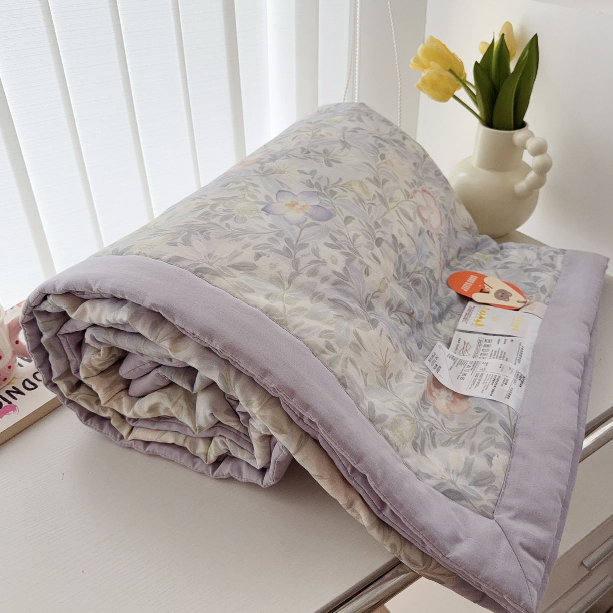 91家纺网 家纺一手货源 找家纺 于果 2025新款全棉双层纱夏被四件套 野漫蓝