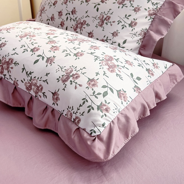 91家纺网 家纺一手货源 找家纺 找底底家纺 2025新款60S水洗天丝夏被夏凉被空调被床裙四件套 满园芬芳