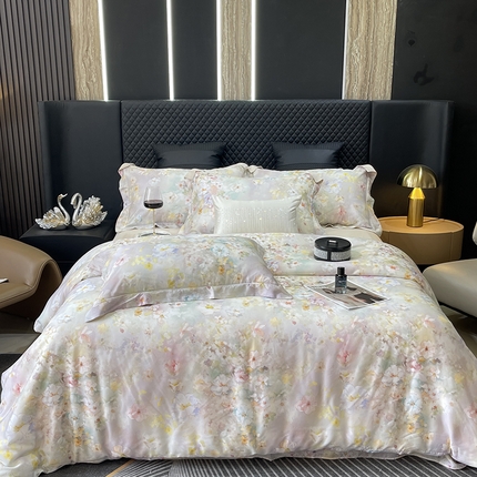 莱豫2025新款50支莱赛尔天丝四件套 紫陌