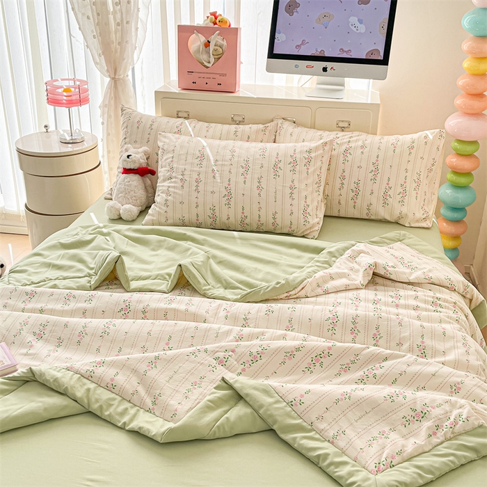 91家纺网 家纺一手货源 找家纺 美梦里 2025新款A类水洗棉棉花夏被 夏凉被空调被 花间