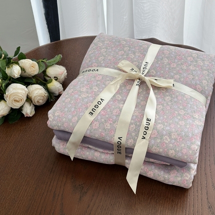 91家纺网 家纺一手货源 找家纺 （总）黛馨  2025新款全棉A类小清新双层纱四件套