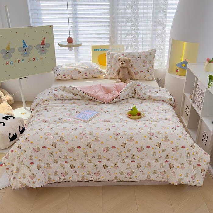 91家纺网 家纺一手货源 找家纺 美派工厂店2025新款水洗邹邹纱夏被 小考拉