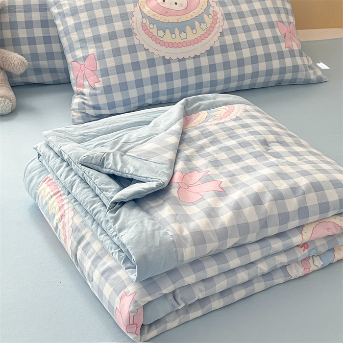 91家纺网 家纺一手货源 找家纺 美梦里 2025新款A类水洗棉棉花夏被 夏凉被空调被 喵喵慕斯