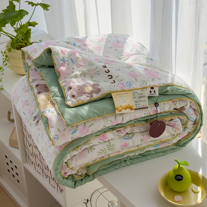 91家纺网 家纺一手货源 找家纺 美派工厂店2025新款水洗邹邹纱夏被 静谧