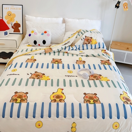 兜米  2025夏季A类针织棉夏凉被小清新卡通双面针织棉空调被子被芯 卡皮八拉