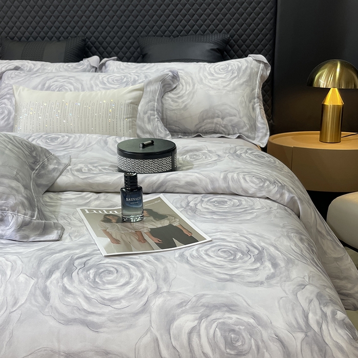 91家纺网 家纺一手货源 找家纺 莱豫2025新款50支莱赛尔天丝四件套 雾色玫瑰