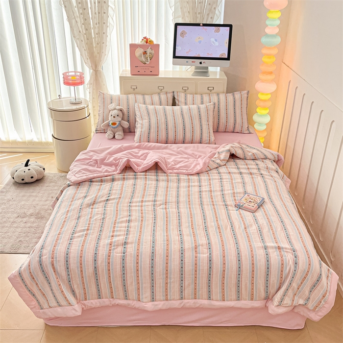 91家纺网 家纺一手货源 找家纺 美梦里 2025新款A类水洗棉棉花夏被 夏凉被空调被 余音