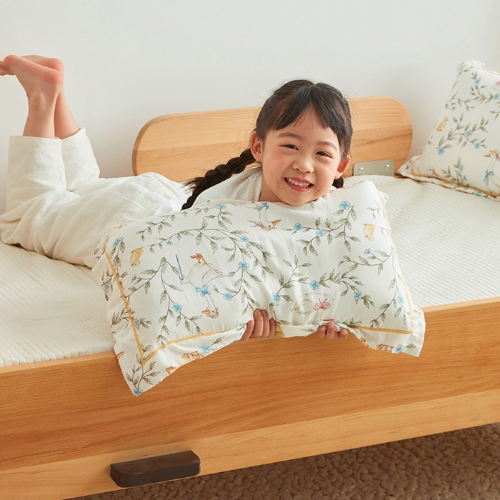 91家纺网 家纺一手货源 找家纺 嗨生活 2025年新品天竹系列A类竹纤维四层纱儿童盖毯 幼儿园夏被夏凉被空调被 郊游鸭