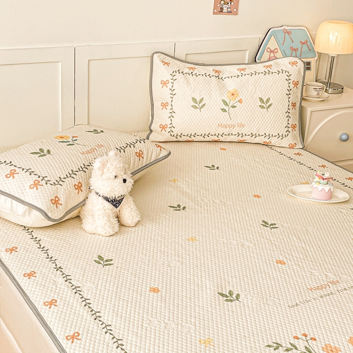 91家纺网 家纺一手货源 找家纺 川悦生活 2025新款大版冰豆豆凉豆豆凉席 春之少女