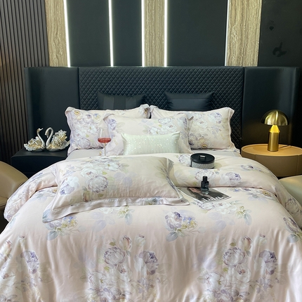 莱豫2025新款50支莱赛尔天丝四件套 紫雾