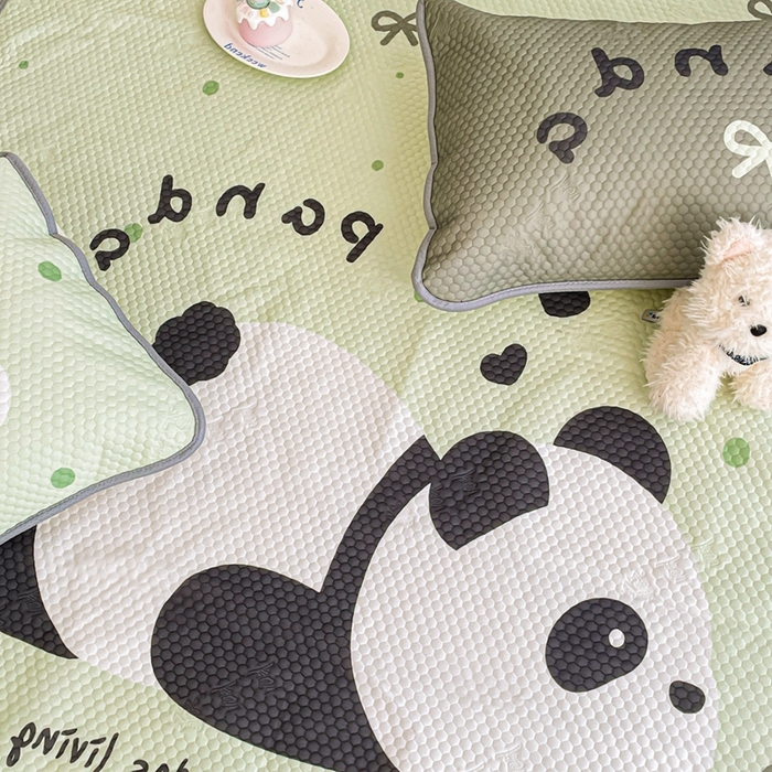 91家纺网 家纺一手货源 找家纺 川悦生活 2025新款大版冰豆豆凉豆豆凉席 礼物小熊猫