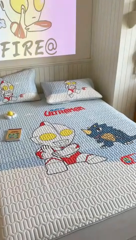 91家纺网 家纺一手货源 找家纺 金爱家 2025新款奥特曼乳胶凉席席子 乳胶-城市猎人