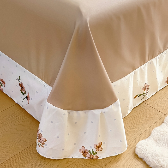 91家纺网 家纺一手货源 找家纺 找底底家纺 2025新款60S水洗天丝夏被夏凉被空调被床裙四件套 甜甜花香