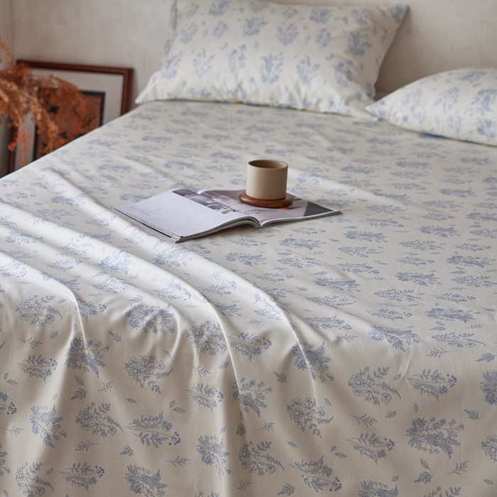 91家纺网 家纺一手货源 找家纺 千朵森2025新款A类全棉老粗布床单三件套 临水