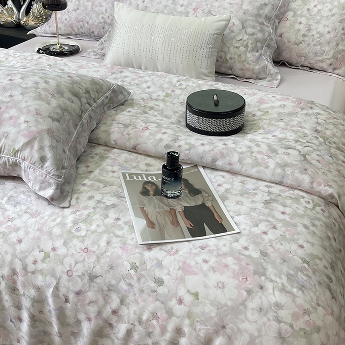 91家纺网 家纺一手货源 找家纺 莱豫2025新款50支莱赛尔天丝四件套 茉雅紫