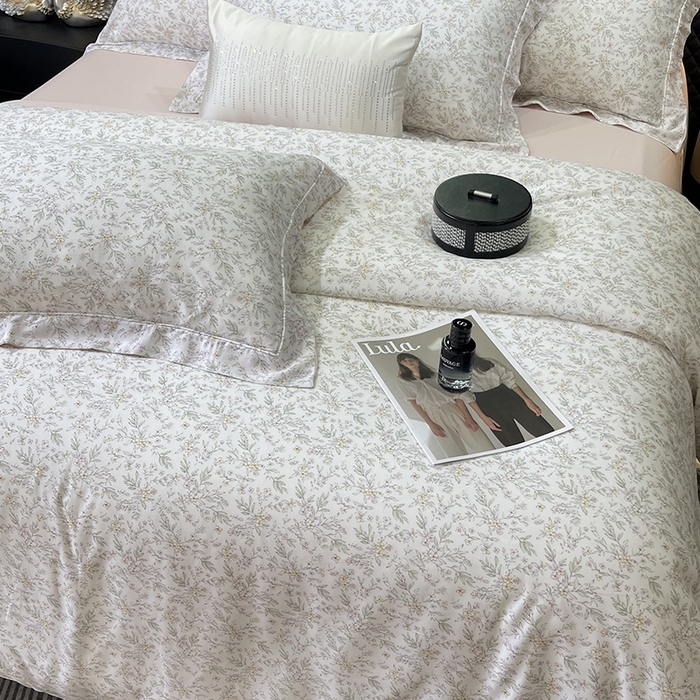 91家纺网 家纺一手货源 找家纺 莱豫2025新款50支莱赛尔天丝四件套 花黛米