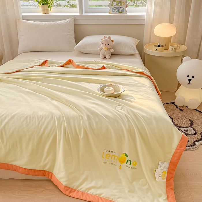 91家纺网 家纺一手货源 找家纺 （总）帕芬鸟家纺 2025新款柠檬夏被