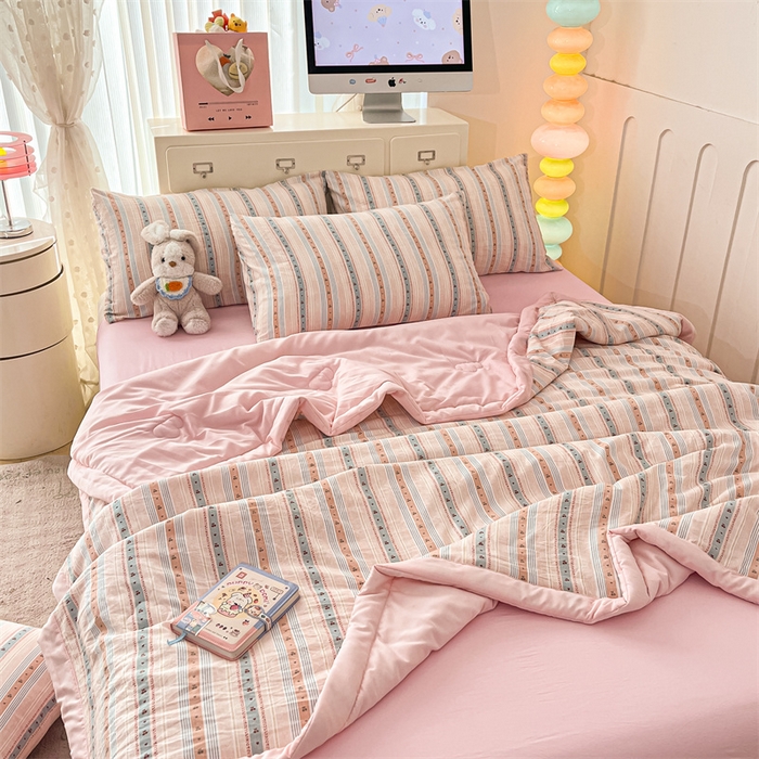 91家纺网 家纺一手货源 找家纺 美梦里 2025新款A类水洗棉棉花夏被 夏凉被空调被 余音